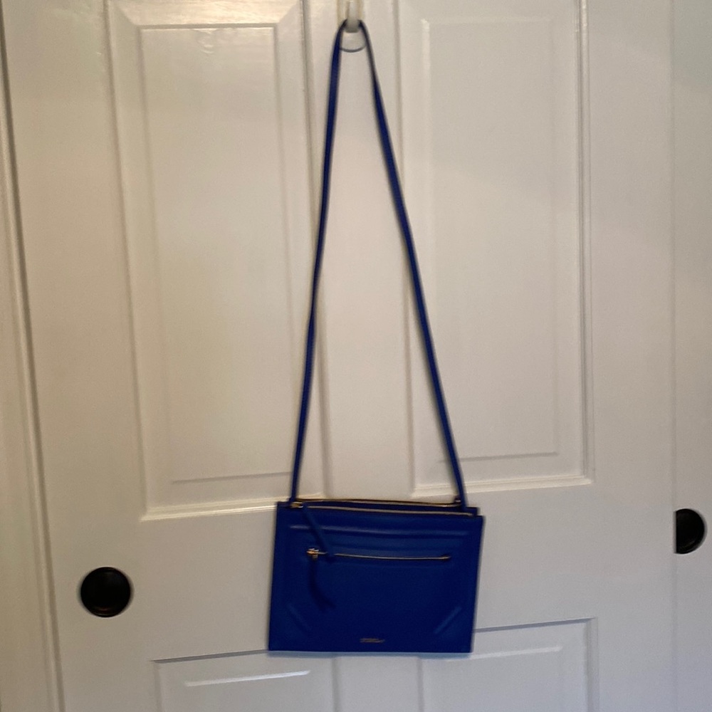 Furla blue pebbled leather shoulder or crossbody bag